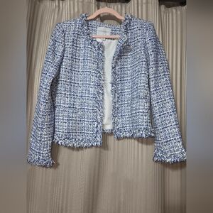 Carolina Belle Blue and White Tweed Blazer